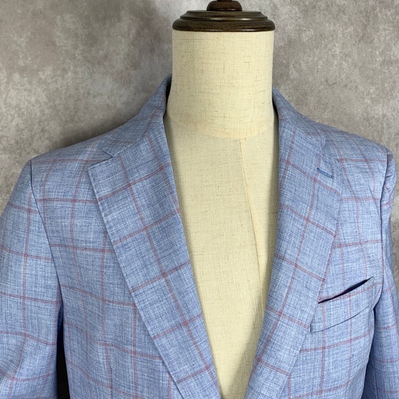 Tailorbyrd Blazer Jacket Men 42R Windowpane Sport Coat Floral Lined NEW - Picture 4 of 16